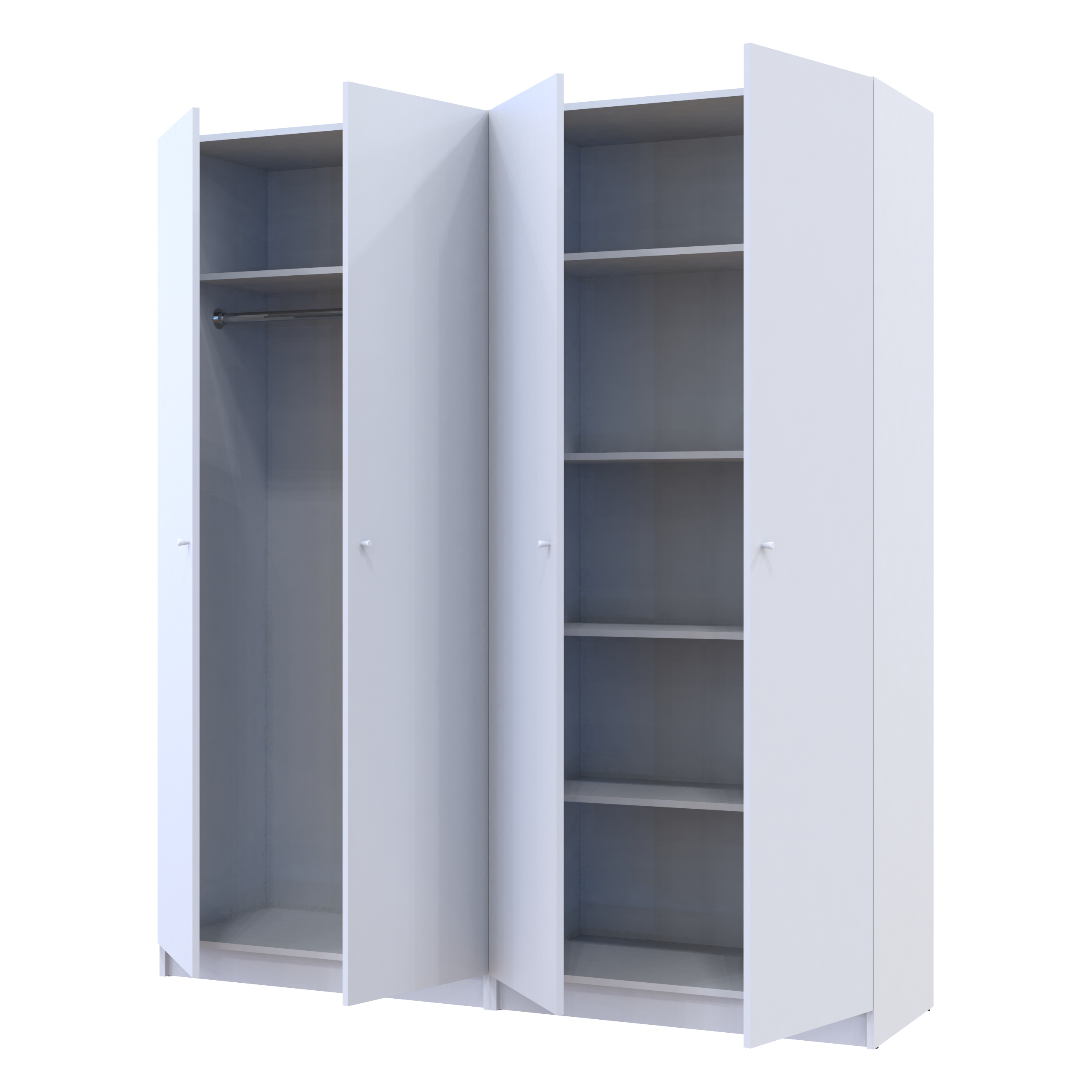 Комплект шкафов для одежды с полками Doros Промо (2 шт.) 180х48х204 см Белый (DRS-011464)