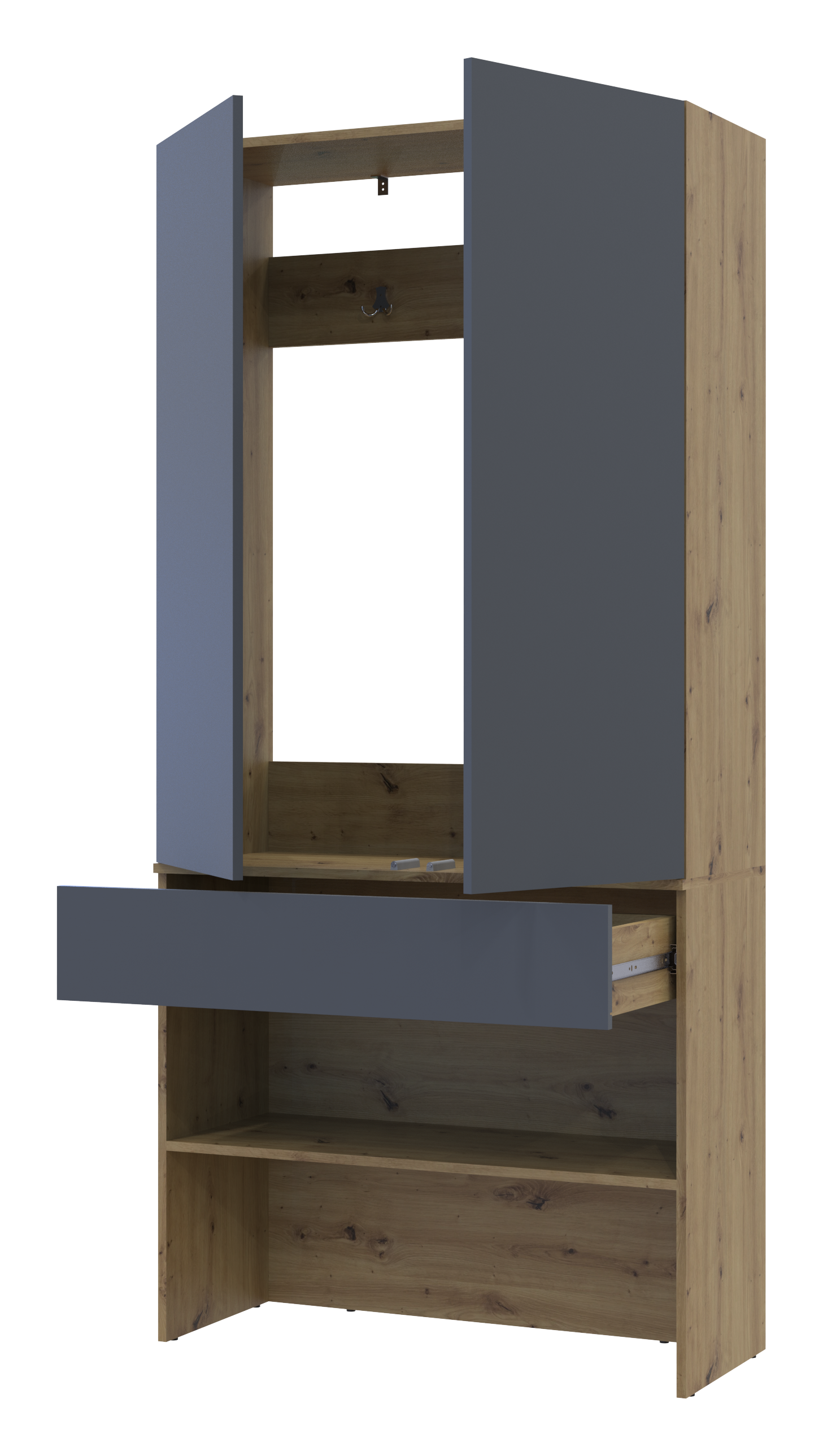 Прихожая Doros Сплит 94х39х200 см Дуб артизан/Графит (DRS-011469)