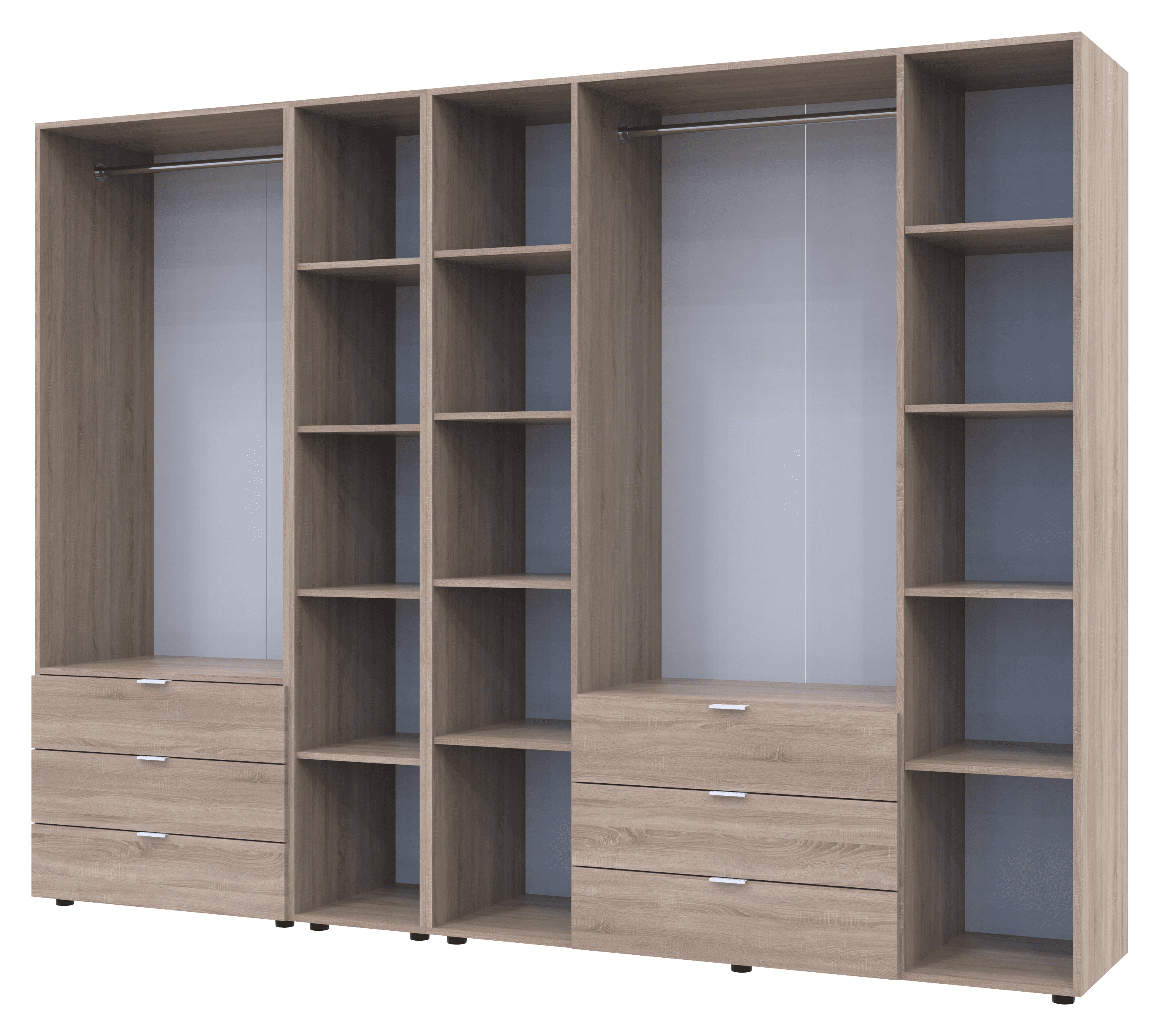 Комплект шкафов для одежды Doros Гелар (3 шт.) 270,7х49,5х203,4 см Дуб сонома (DRS-011158)