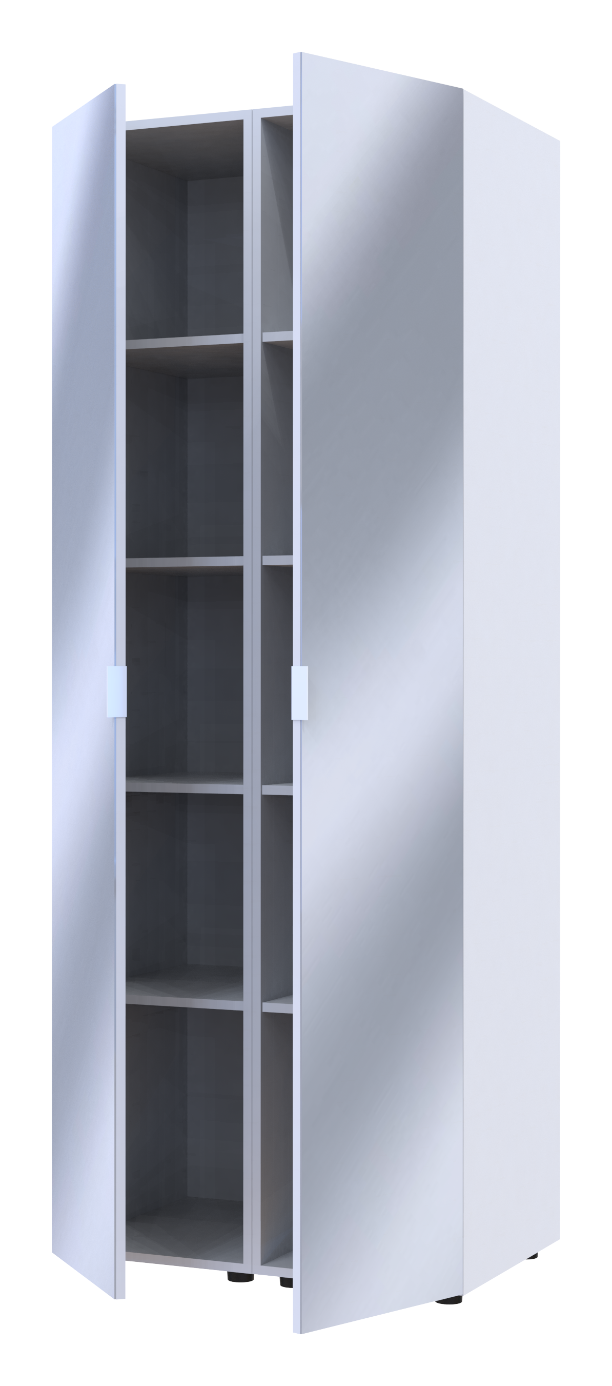 Комплект пеналов для одежды Doros Гелар (2 шт.) 78х49,5х203,4 см 2 Зеркала/Белый (DRS-011123)