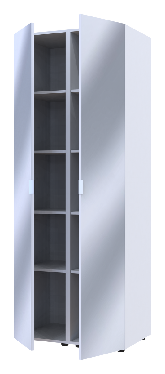 Комплект пеналов для одежды Doros Гелар (2 шт.) 78х49,5х203,4 см 2 Зеркала/Белый (DRS-011123)