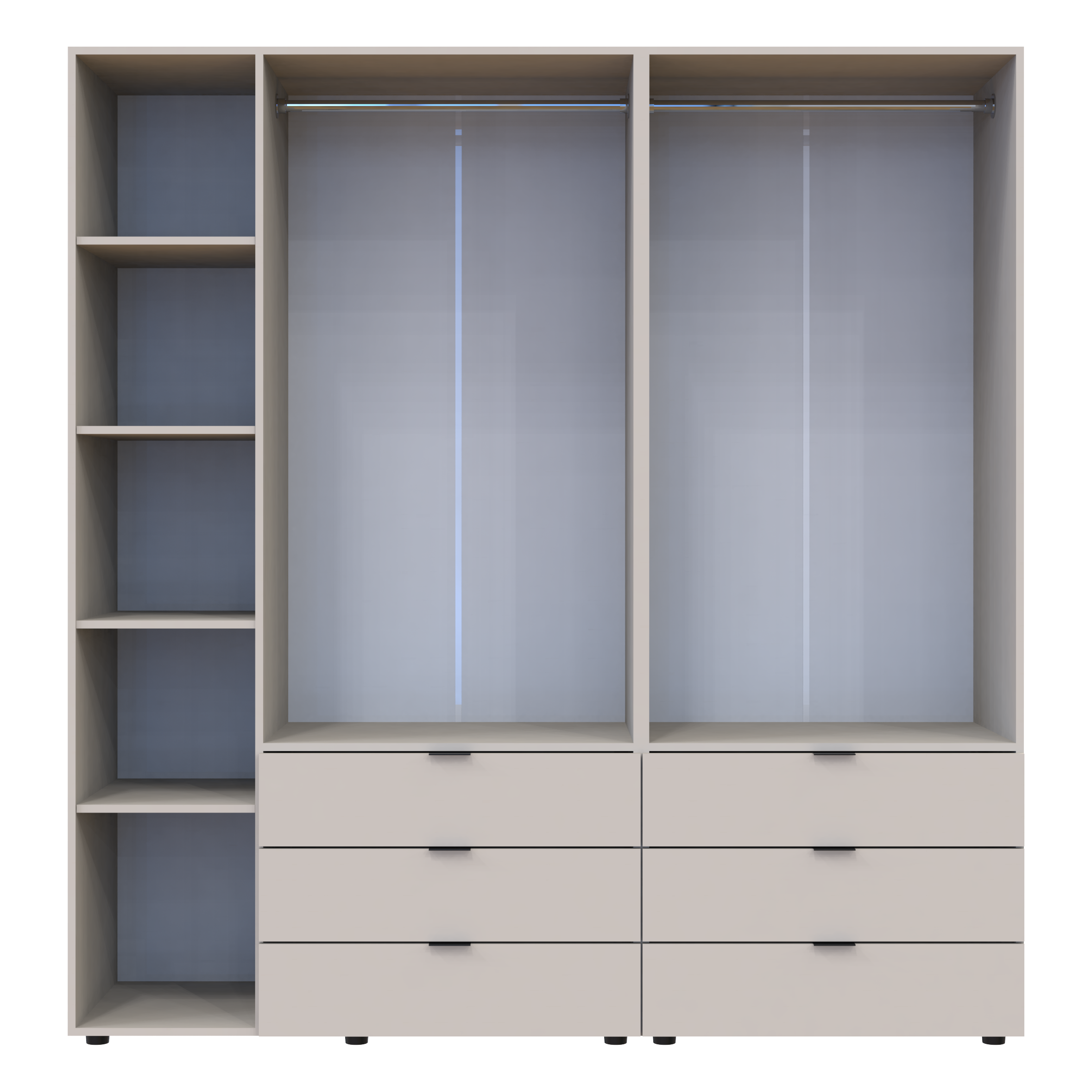 Комплект шкафов для одежды Doros Гелар (2 шт.) 193,7х49,5х203,4 см Кашемир (DRS-011239)