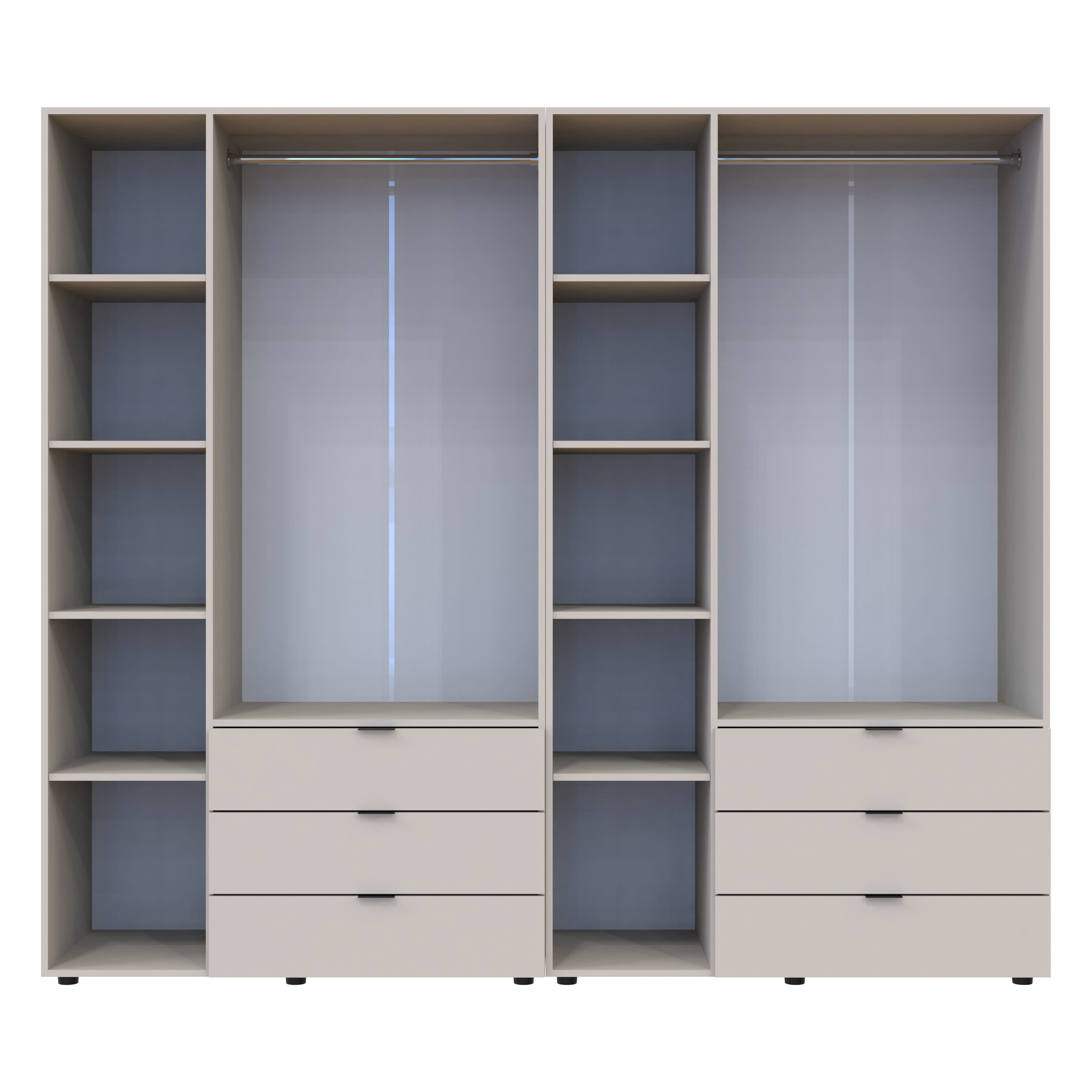 Комплект шкафов для одежды Doros Гелар (2 шт.) 232,4х49,5х203,4 см Кашемир (DRS-011241)