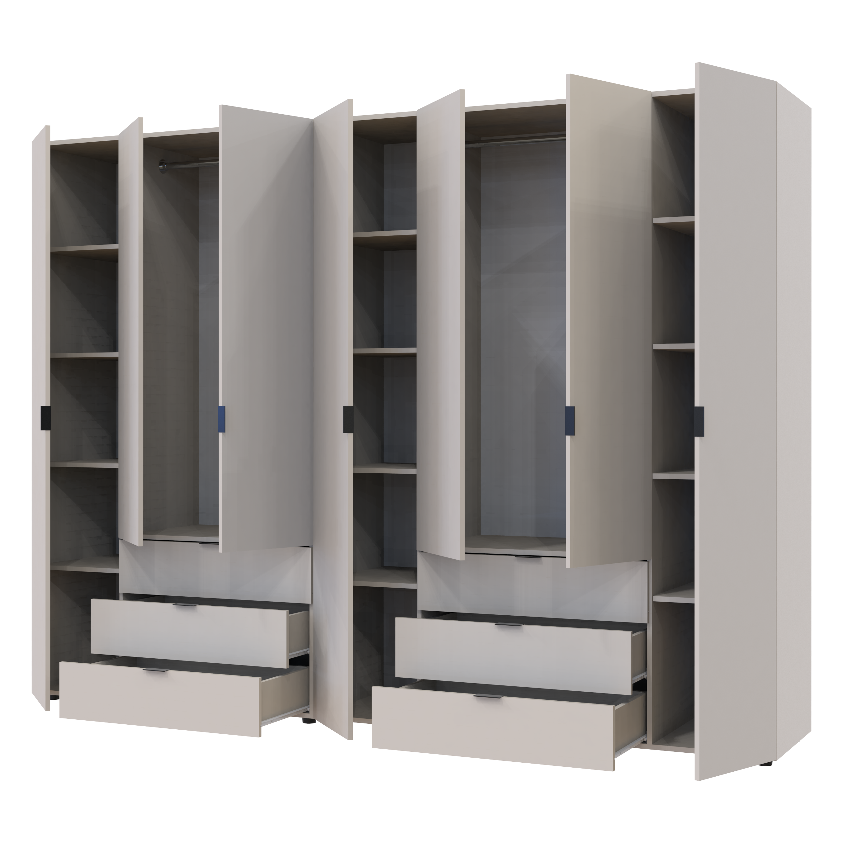 Комплект шкафов для одежды Doros Гелар (2 шт.) 271,2х49,5х203,4 см Кашемир (DRS-011242)