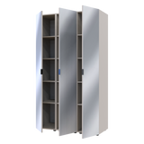 Комплект пеналов для одежды Doros Гелар (3 шт.) 117х49,5х203,4 см 3 Зеркала/Кашемир (DRS-011262)