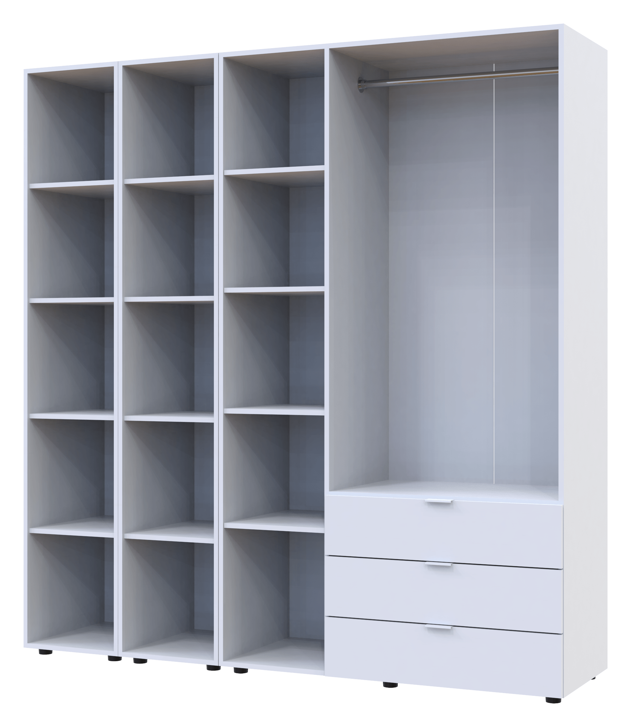 Комплект шкафов для одежды Doros Гелар (3 шт.) 192,6х49,5х203,4 см Белый (DRS-011174)