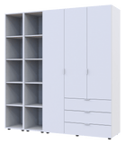 Комплект шкафов для одежды Doros Гелар (3 шт.) 192,6х49,5х203,4 см Белый (DRS-011174)