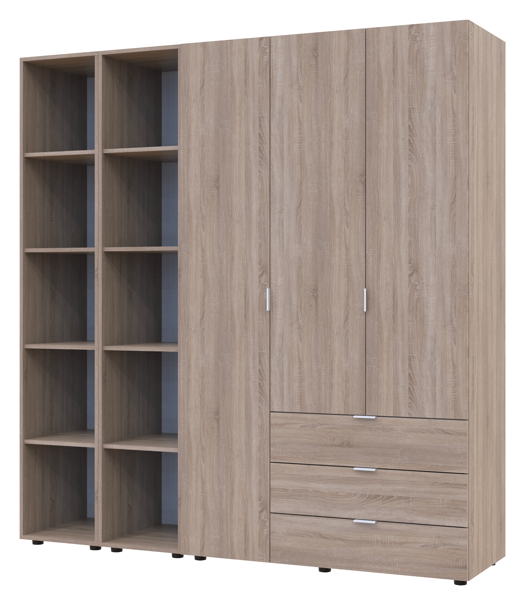 Комплект шкафов для одежды Doros Гелар (3 шт.) 192,6х49,5х203,4 см Дуб сонома (DRS-011150)