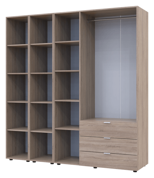 Комплект шкафов для одежды Doros Гелар (3 шт.) 192,6х49,5х203,4 см Дуб сонома (DRS-011150)