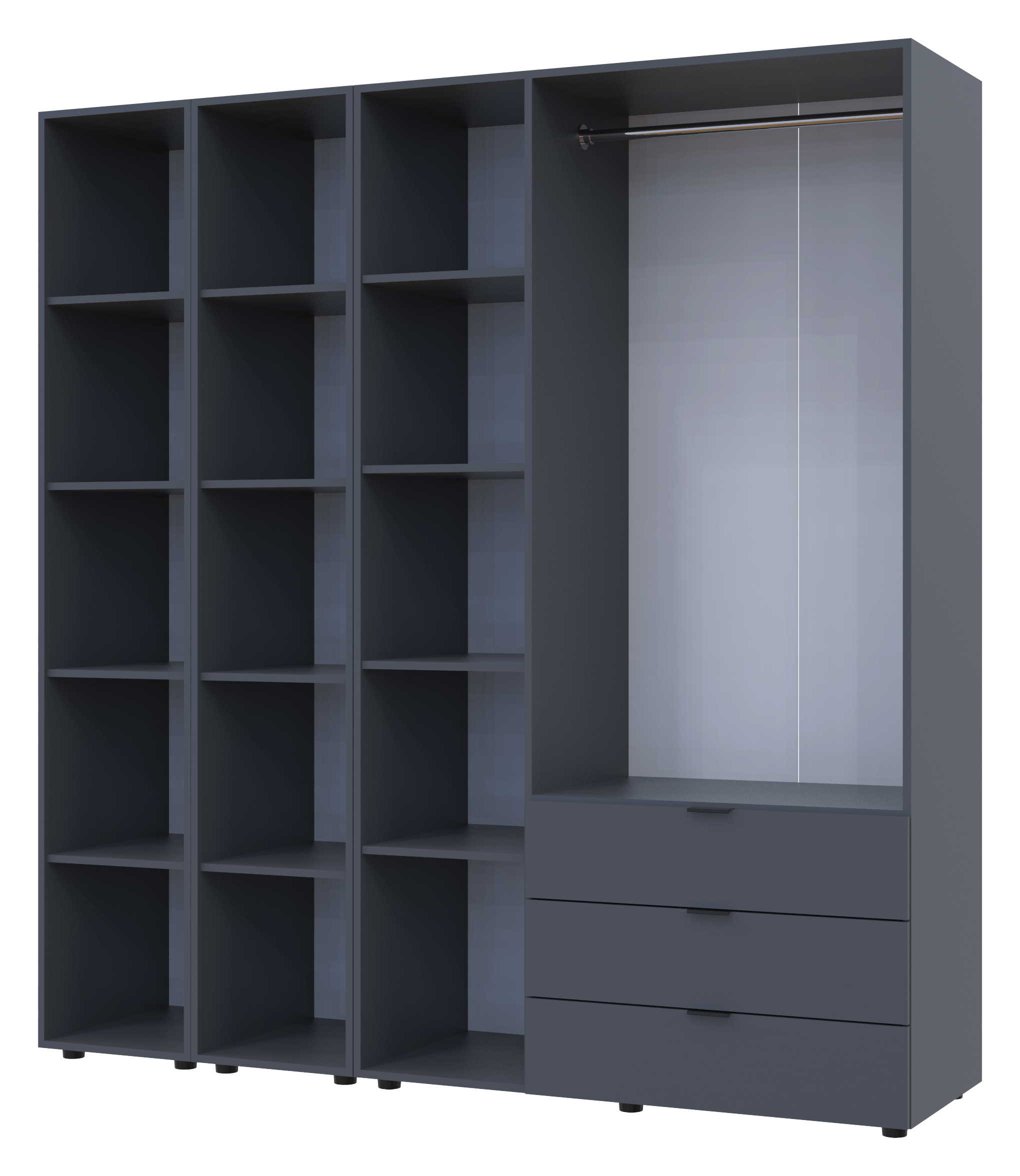 Комплект шкафов для одежды Doros Гелар (3 шт.) 192,6х49,5х203,4 см Графит (DRS-011149)