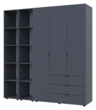 Комплект шкафов для одежды Doros Гелар (3 шт.) 192,6х49,5х203,4 см Графит (DRS-011149)