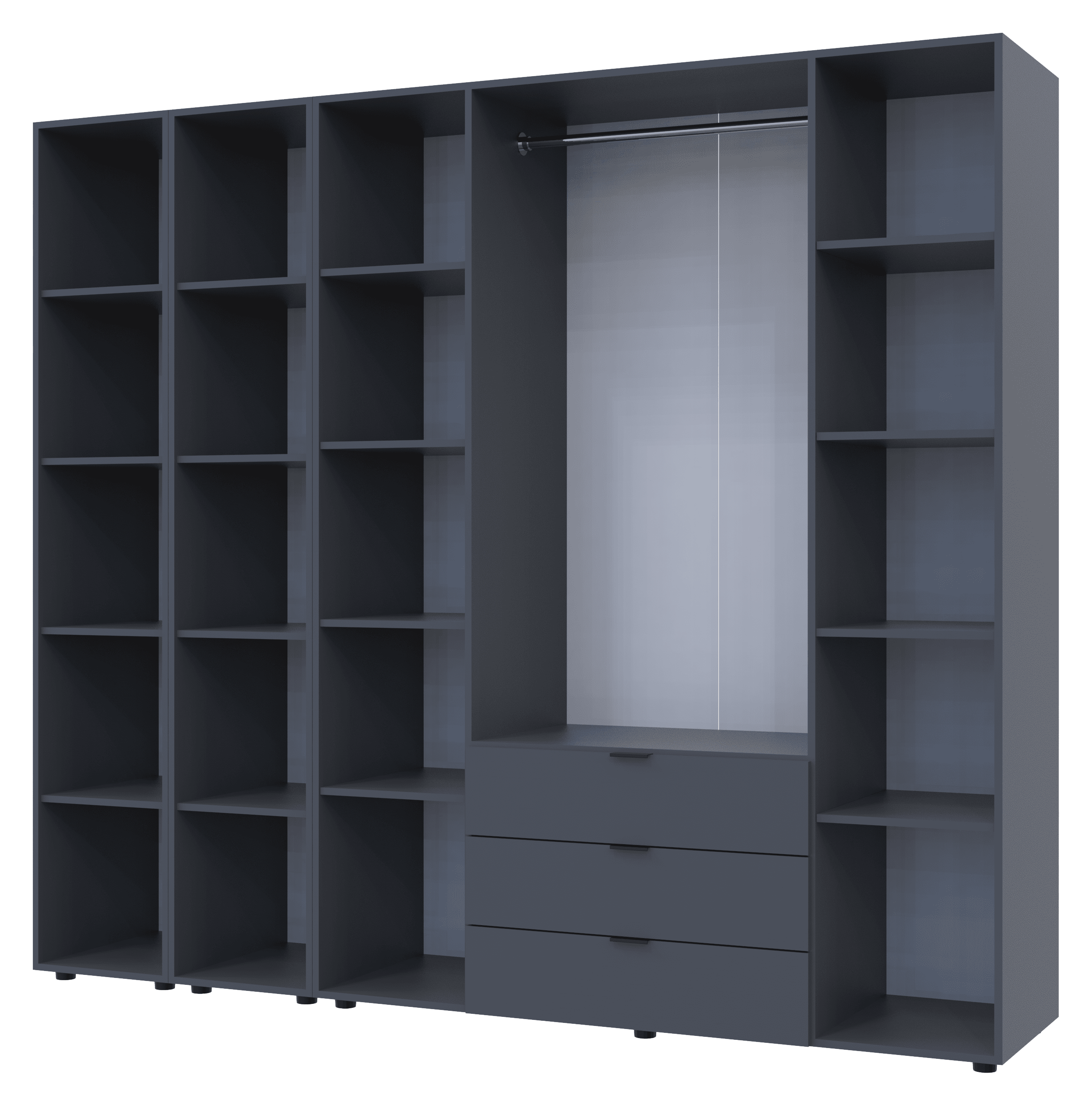 Комплект шкафов для одежды Doros Гелар (3 шт.) 231,4х49,5х203,4 см Графит (DRS-011155)