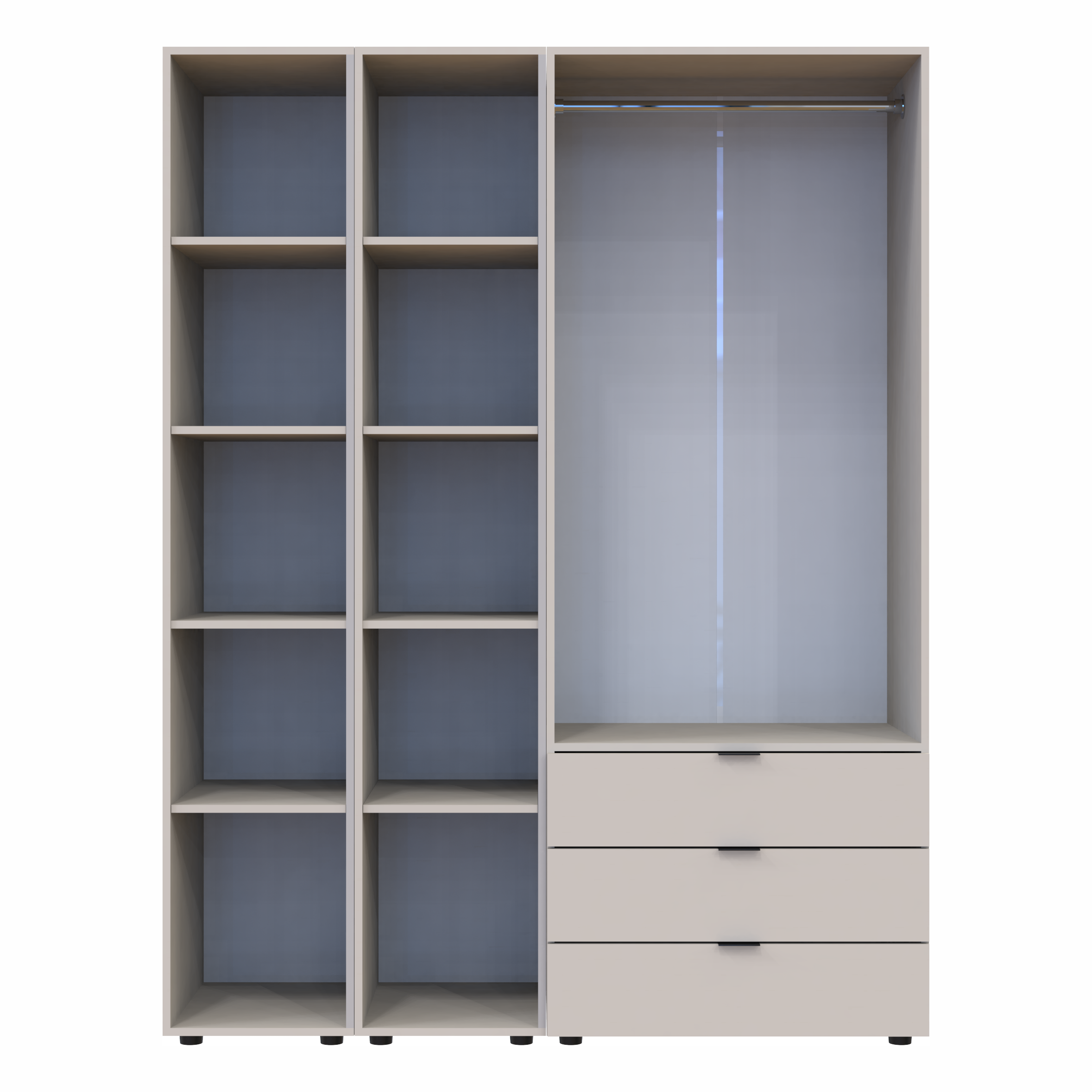 Комплект шкафов для одежды Doros Гелар (3 шт.) 153,9х49,5х203,4 см Кашемир (DRS-011244)