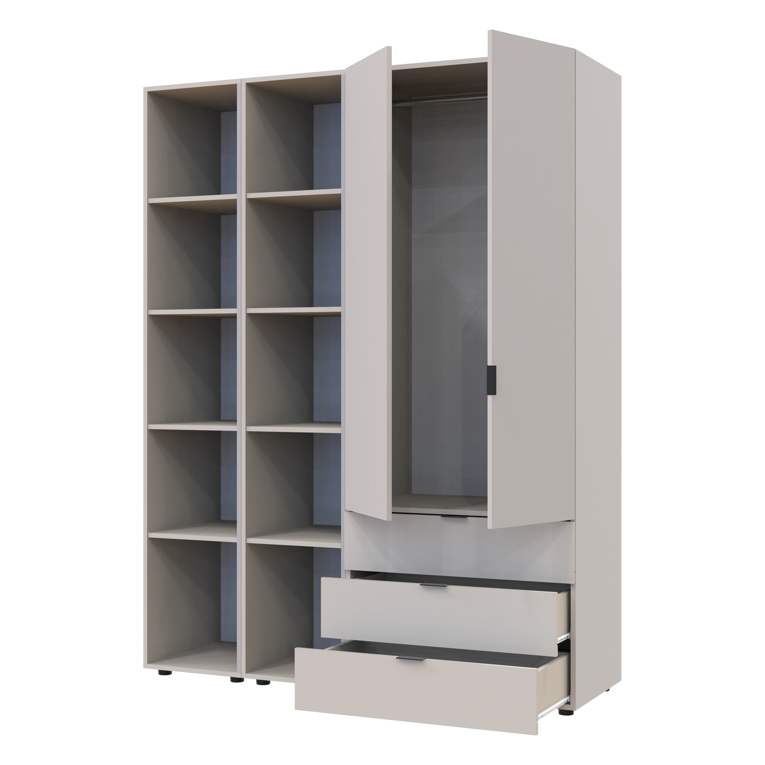 Комплект шкафов для одежды Doros Гелар (3 шт.) 153,9х49,5х203,4 см Кашемир (DRS-011244)