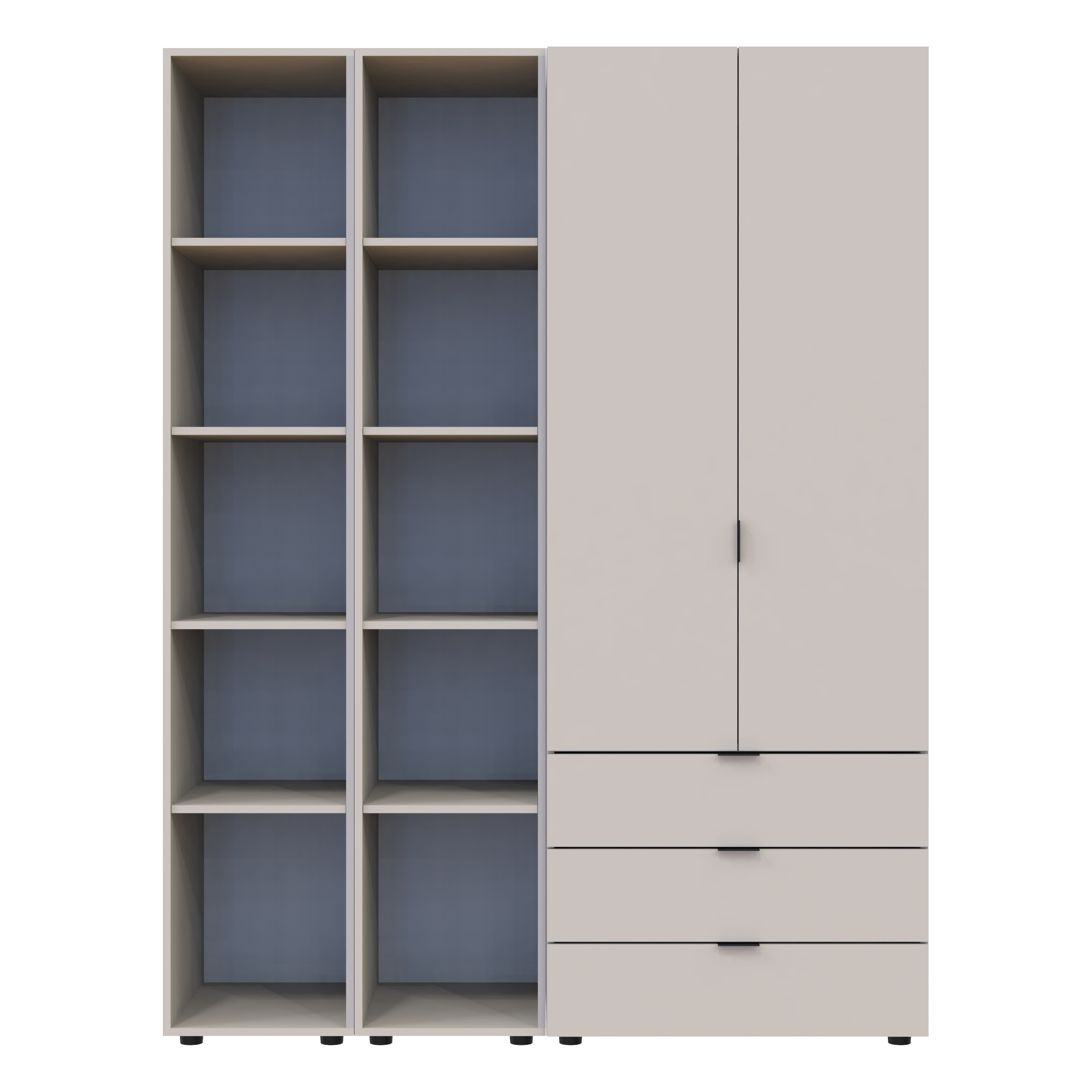 Комплект шкафов для одежды Doros Гелар (3 шт.) 153,9х49,5х203,4 см Кашемир (DRS-011244)