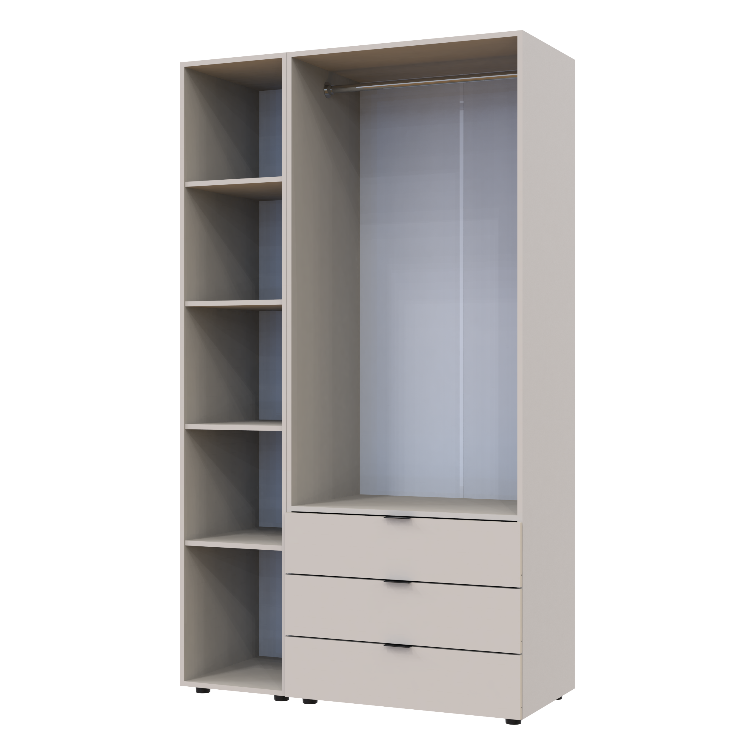 Комплект шкафов для одежды Doros Гелар (2 шт.) 116,5х49,5х203,4 см Зеркало/Кашемир (DRS-011258)