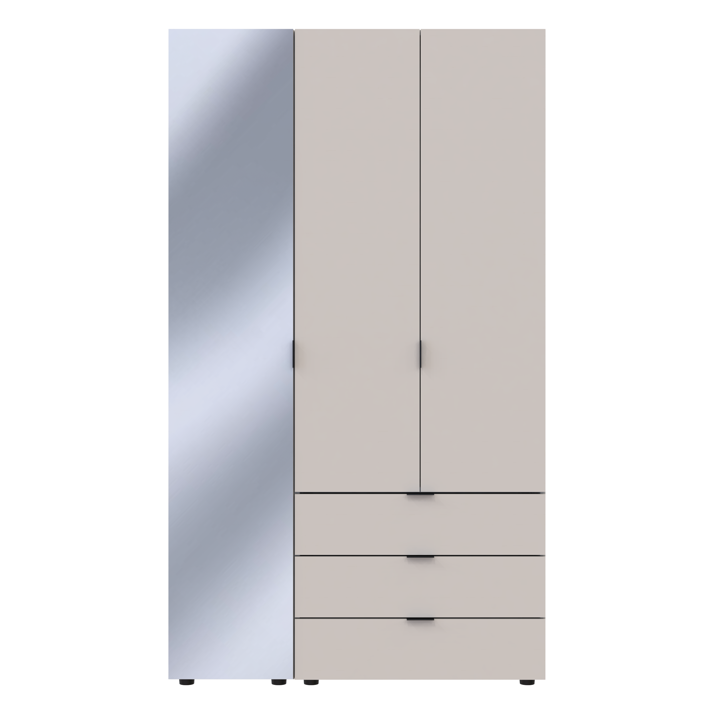 Комплект шкафов для одежды Doros Гелар (2 шт.) 116,5х49,5х203,4 см Зеркало/Кашемир (DRS-011258)
