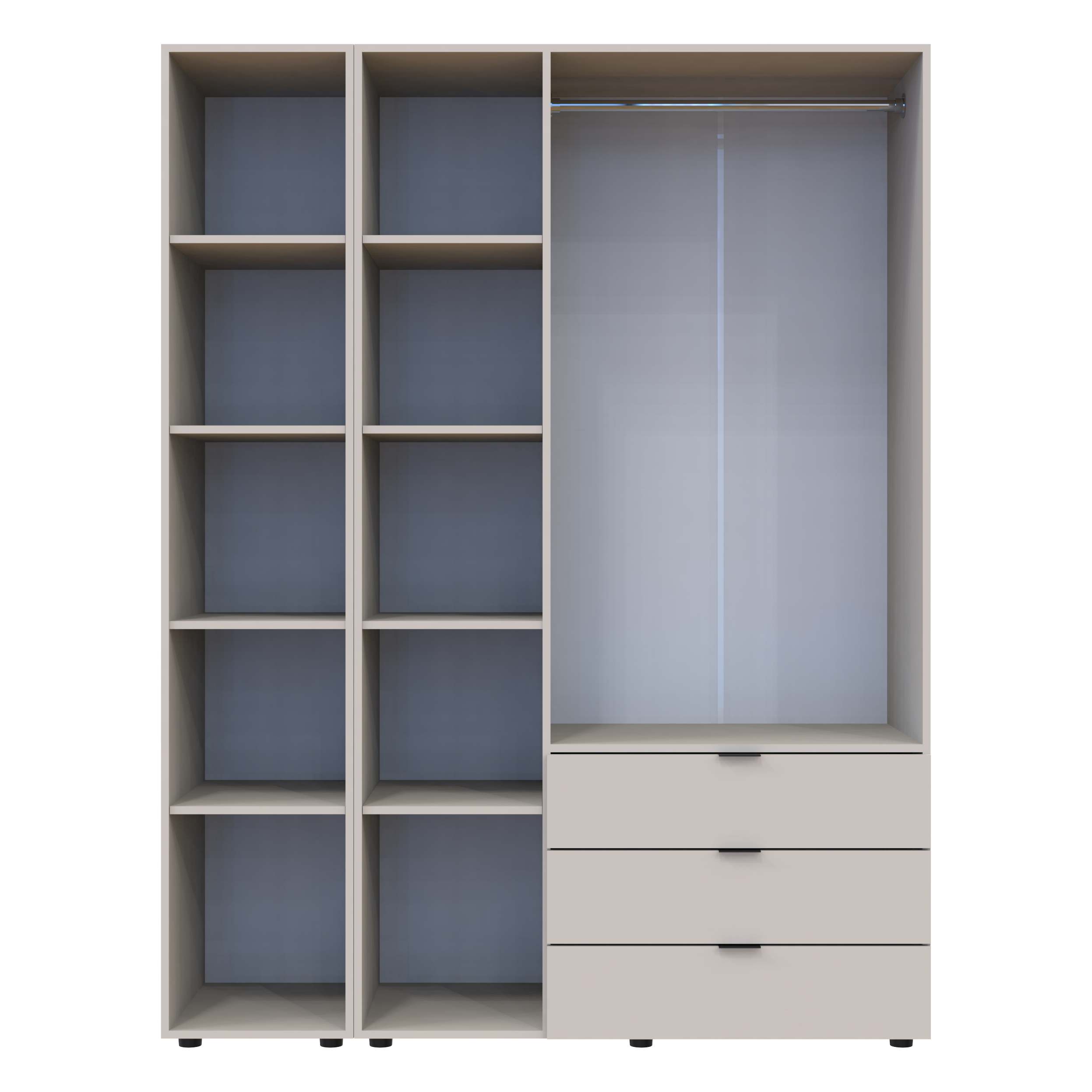 Комплект шкафов для одежды Doros Гелар (2 шт.) 155х49,5х203,4 см Зеркало/Кашемир (DRS-011259)