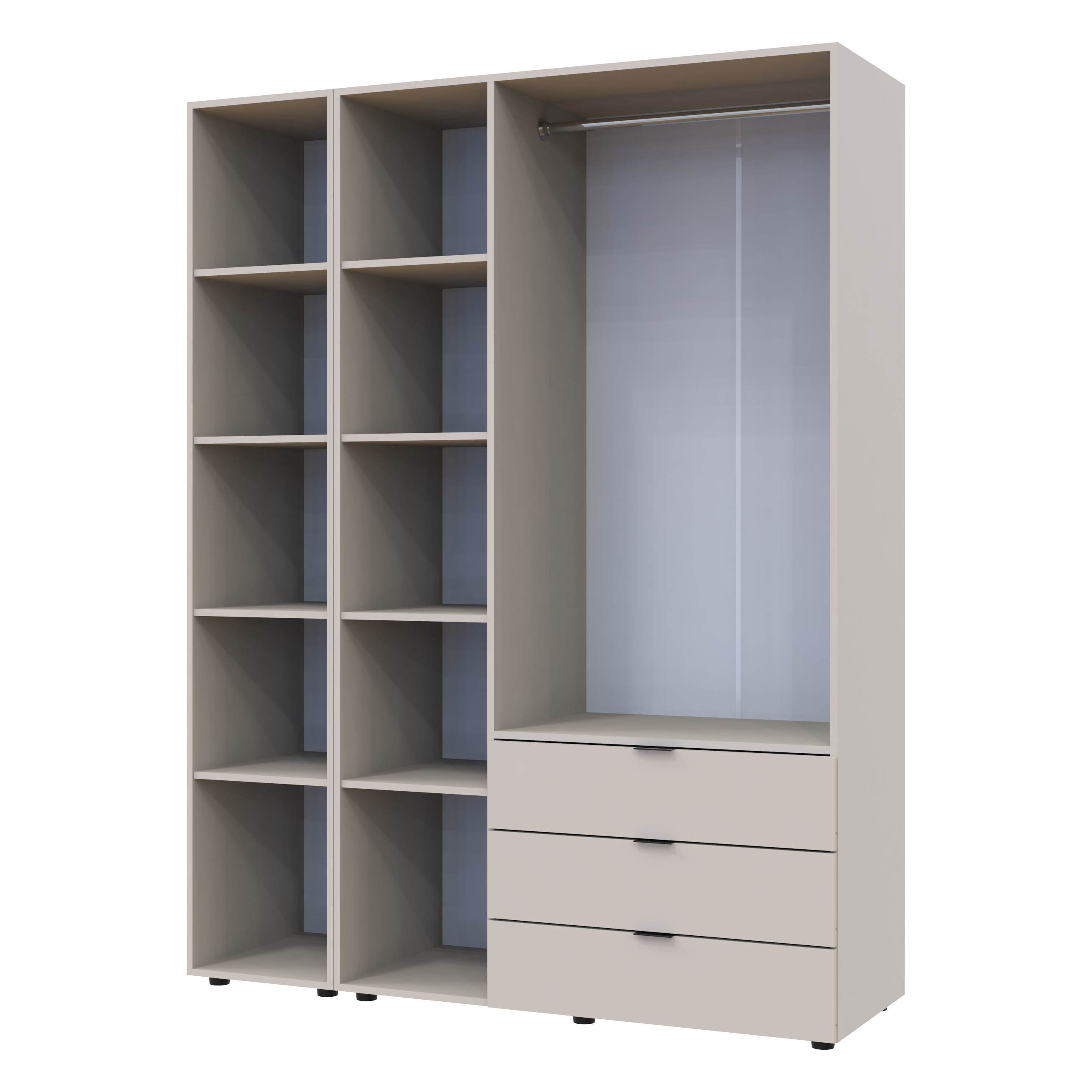 Комплект шкафов для одежды Doros Гелар (2 шт.) 155х49,5х203,4 см Зеркало/Кашемир (DRS-011259)