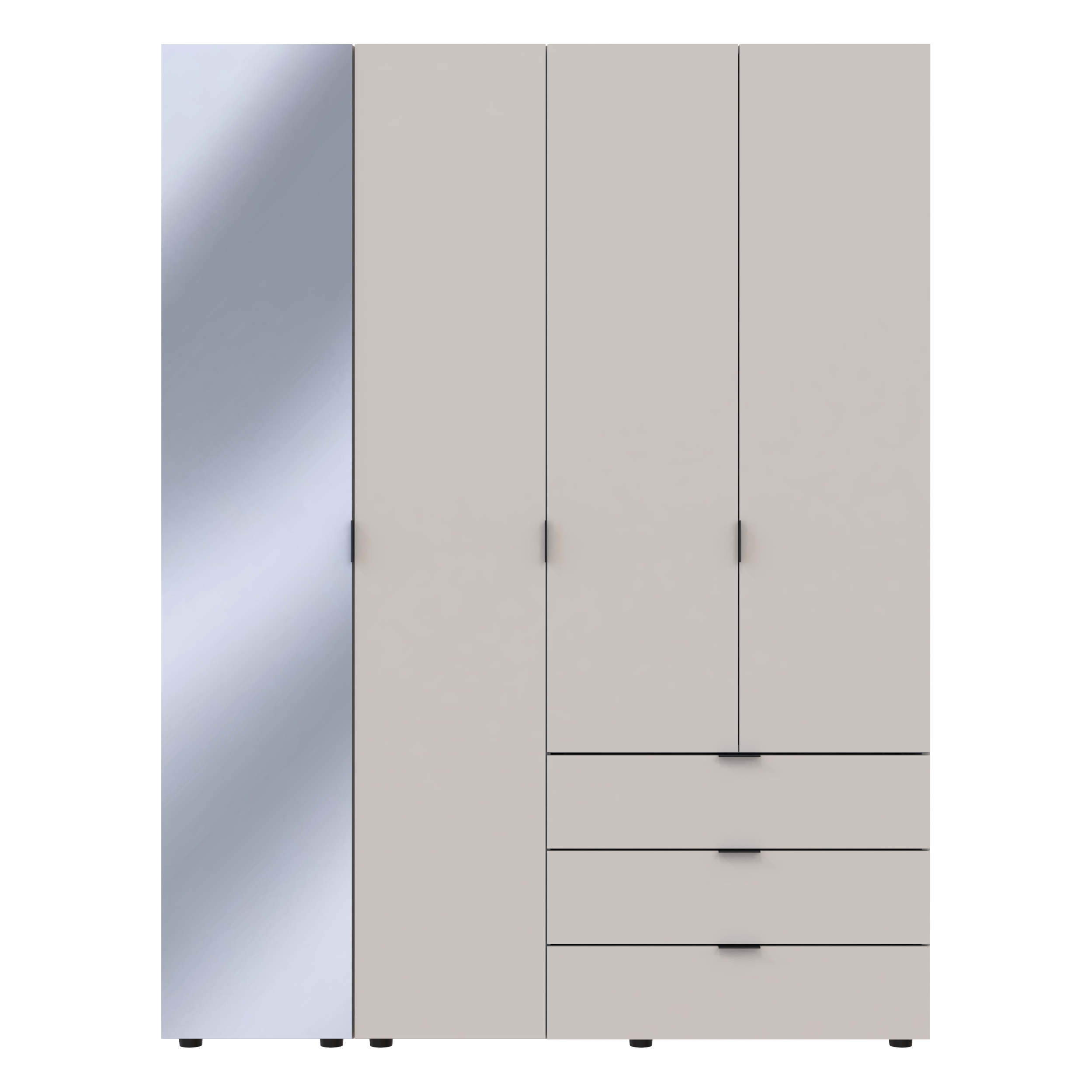 Комплект шкафов для одежды Doros Гелар (2 шт.) 155х49,5х203,4 см Зеркало/Кашемир (DRS-011259)