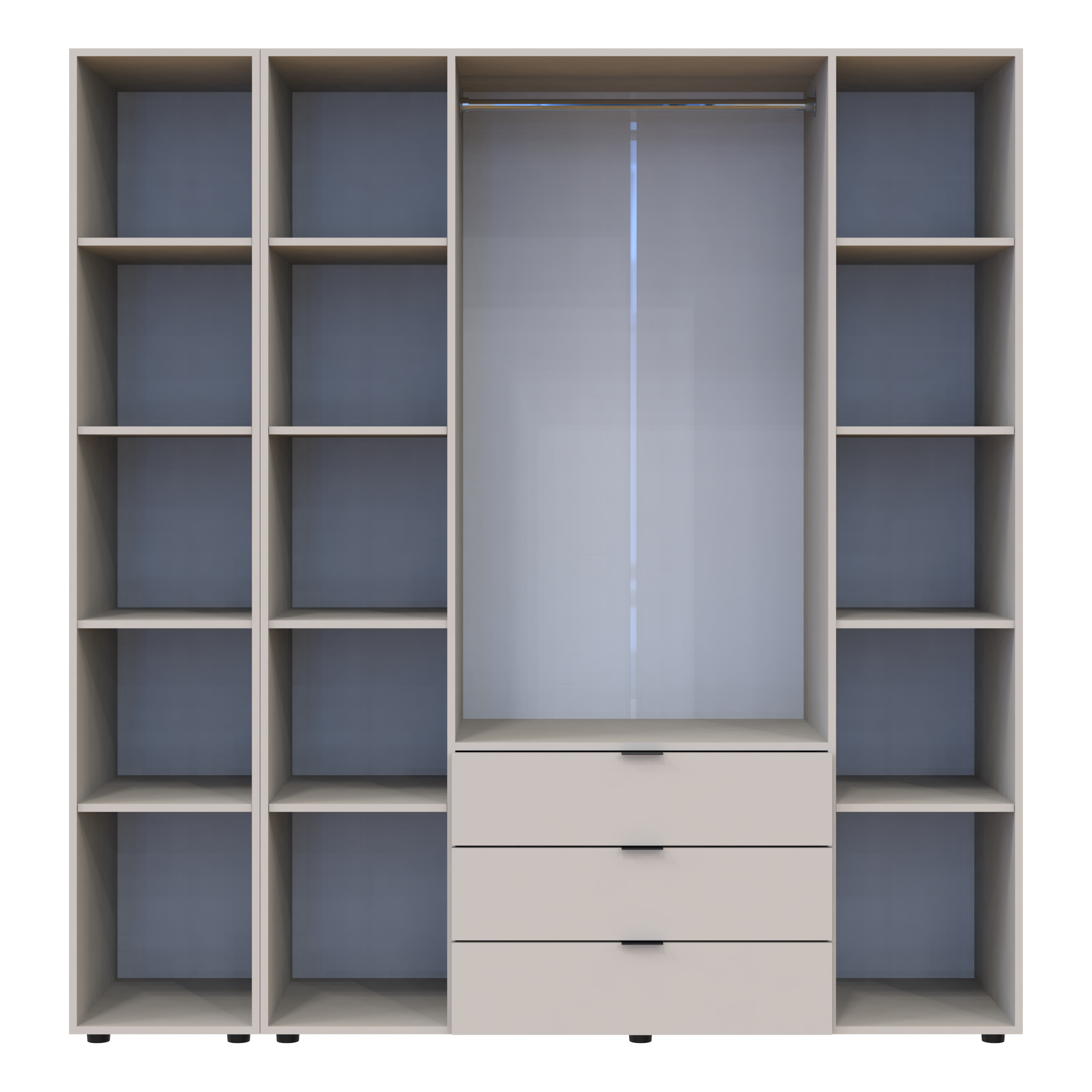 Комплект шкафов для одежды Doros Гелар (2 шт.) 194х49,5х203,4 см Зеркало/Кашемир (DRS-011260)