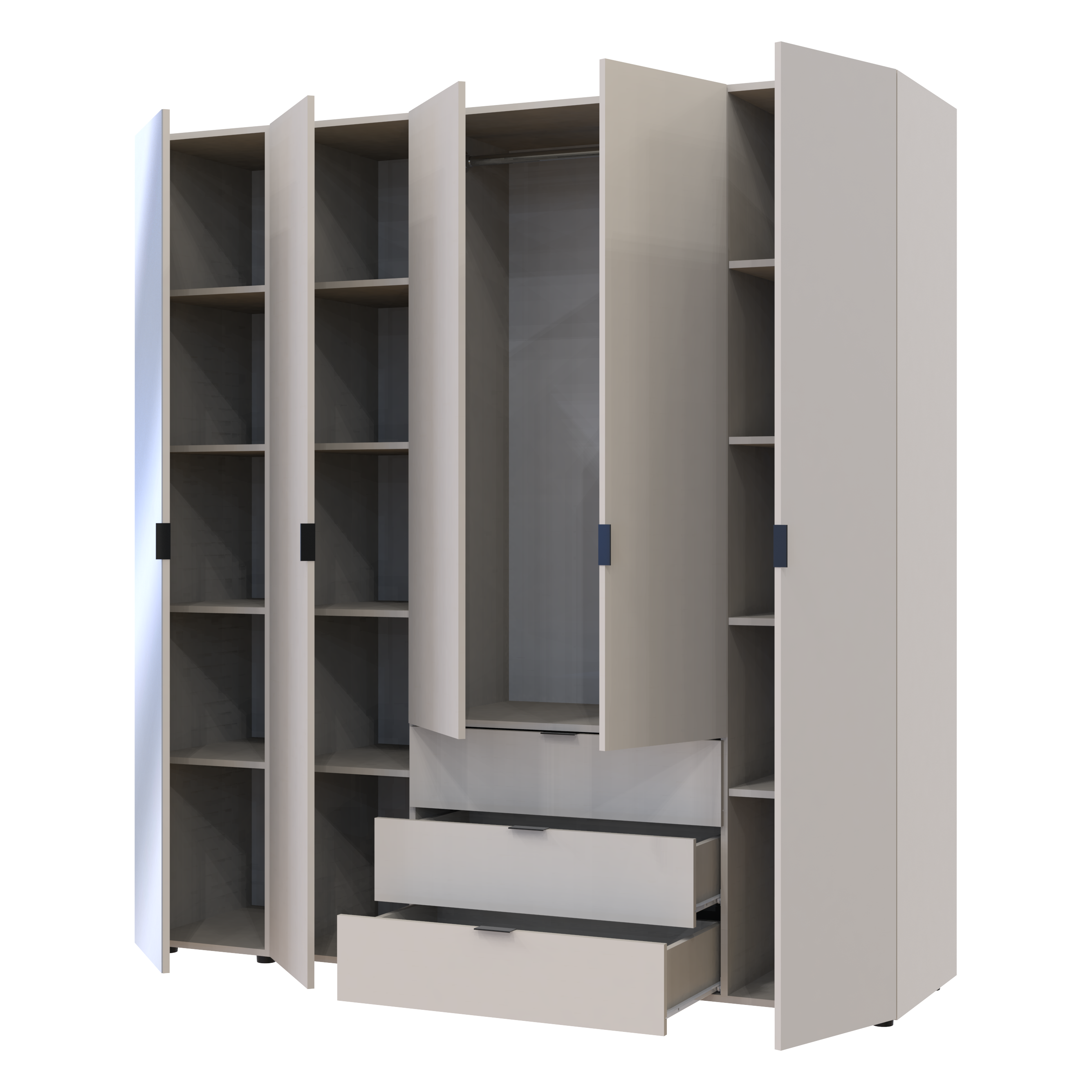 Комплект шкафов для одежды Doros Гелар (2 шт.) 194х49,5х203,4 см Зеркало/Кашемир (DRS-011260)