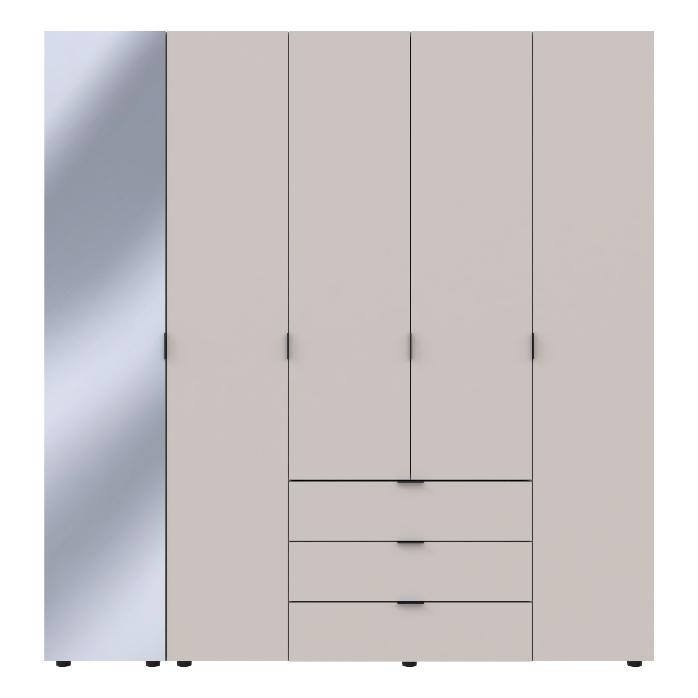 Комплект шкафов для одежды Doros Гелар (2 шт.) 194х49,5х203,4 см Зеркало/Кашемир (DRS-011260)