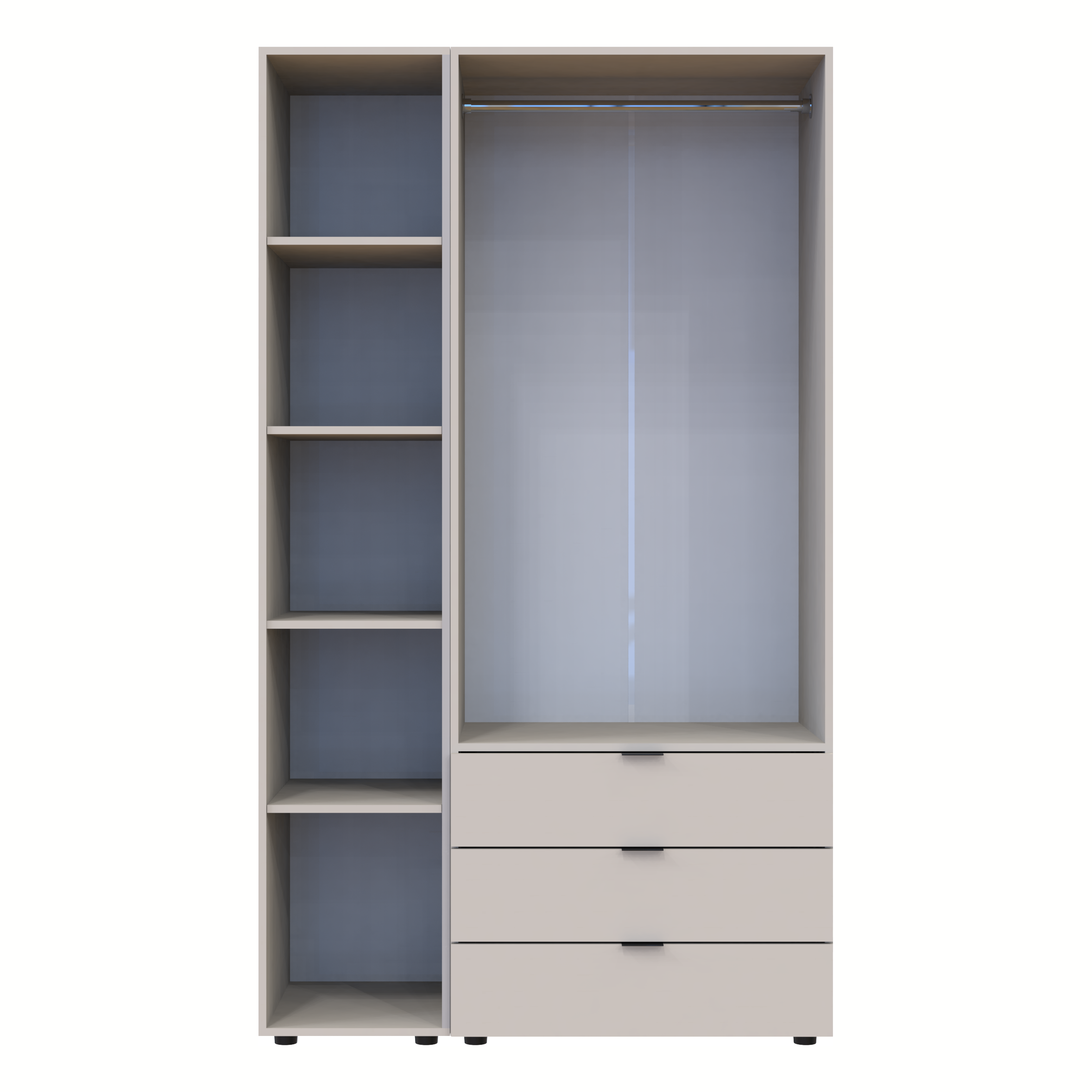 Комплект шкафов для одежды Doros Гелар (2 шт.) 115,7х49,5х203,4 см Кашемир (DRS-011248)