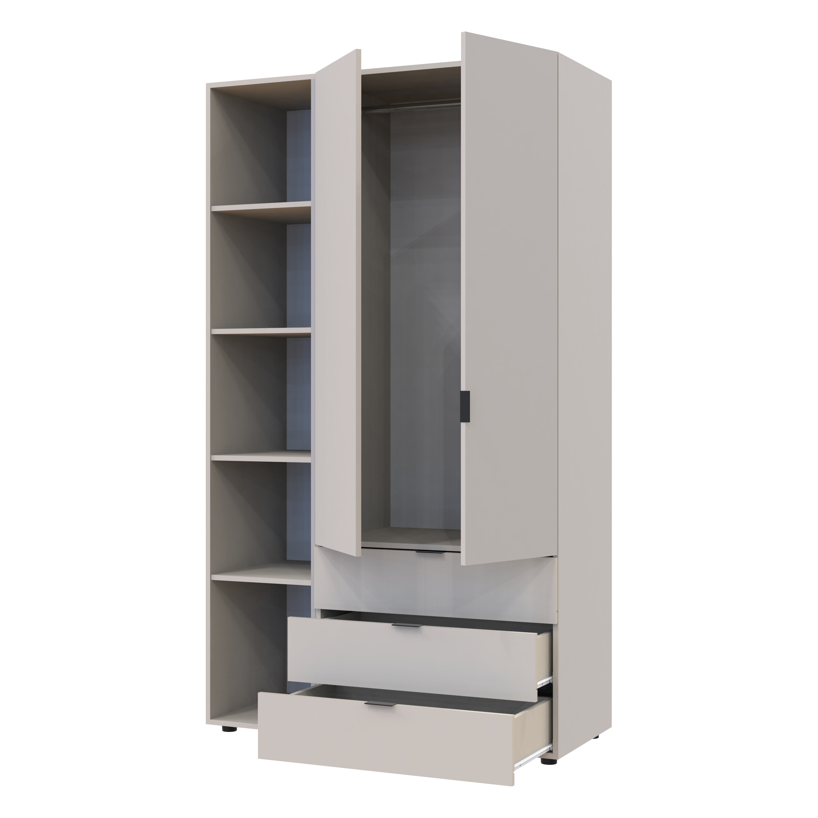 Комплект шкафов для одежды Doros Гелар (2 шт.) 115,7х49,5х203,4 см Кашемир (DRS-011248)