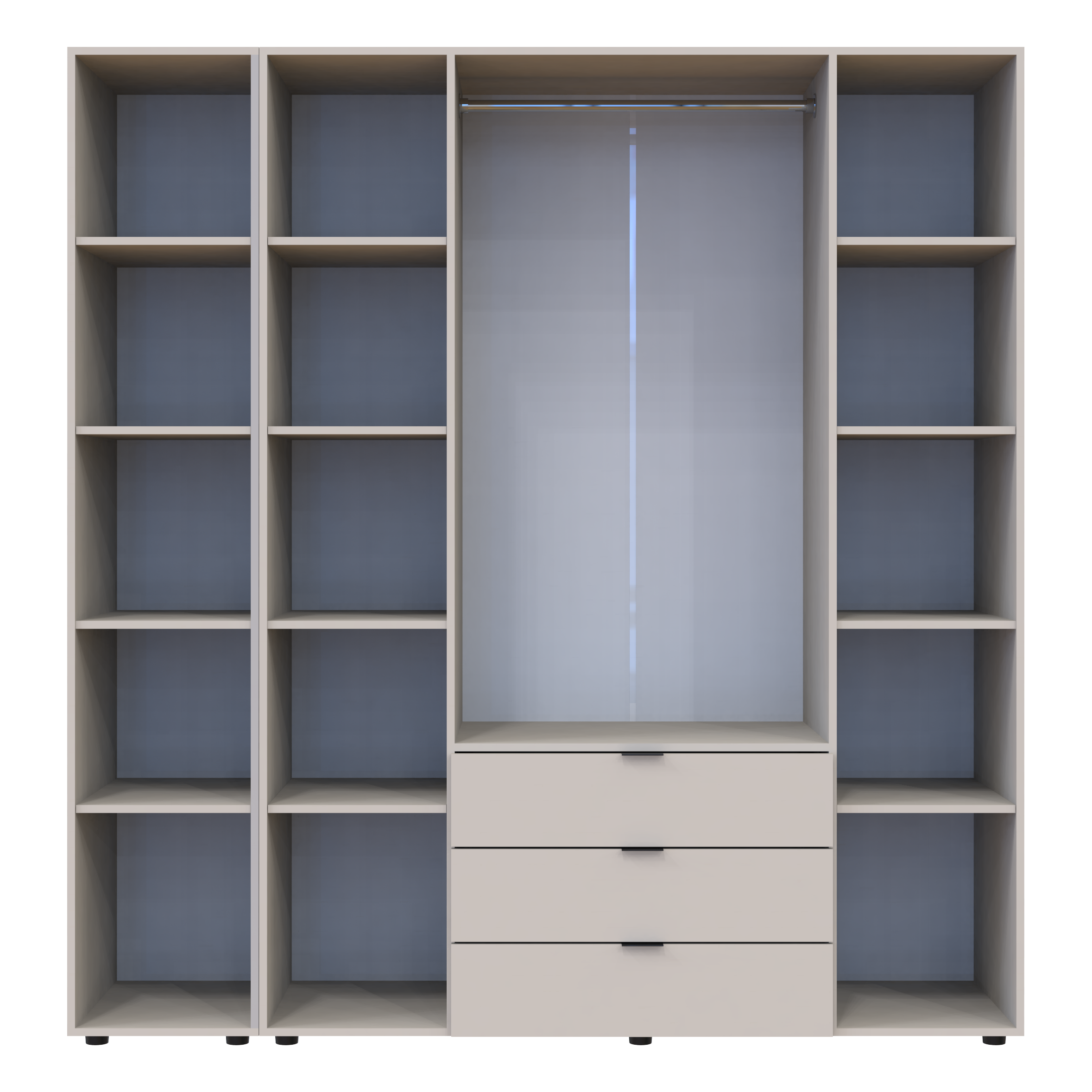 Комплект шкафов для одежды Doros Гелар (2 шт.) 193,2х49,5х203,4 см Кашемир (DRS-011254)