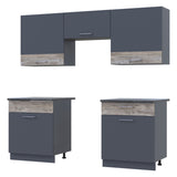 Кухня модульная Лея Doros 180х60х250 см Графит/Дуб клондайк (DRS-011382)