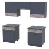 Кухня модульная Лея Doros 180х60х250 см Графит/Дуб клондайк (DRS-011382)