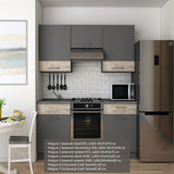 Кухня модульная Лея Doros 180х60х250 см Графит/Дуб клондайк (DRS-011382)