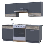 Кухня модульная Лея Doros 180х60х250 см Графит/Дуб клондайк (DRS-011382)