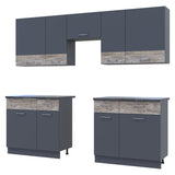 Кухня модульная Лея Doros 260х60х250 см Графит/Дуб клондайк (DRS-011379)