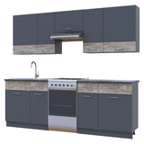 Кухня модульная Лея Doros 260х60х250 см Графит/Дуб клондайк (DRS-011379)