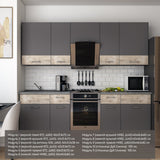 Кухня модульная Лея Doros 260х60х250 см Графит/Дуб клондайк (DRS-011379)