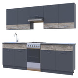 Кухня модульная Лея Doros 300х60х250 см Графит/Дуб клондайк (DRS-011377)