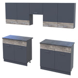 Кухня модульная Лея Doros 300х60х250 см Графит/Дуб клондайк (DRS-011377)