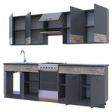 Кухня модульная Лея Doros 300х60х250 см Графит/Дуб клондайк (DRS-011377)