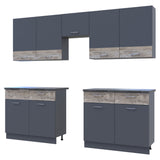 Кухня модульная Лея Doros 300х60х250 см Графит/Дуб клондайк (DRS-011377)