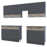 Кухня модульная Лея Doros 340х60х250 см Графит/Дуб клондайк (DRS-011375)