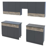 Кухня модульная Лея Doros 340х60х250 см Графит/Дуб клондайк (DRS-011375)