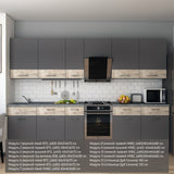 Кухня модульная Лея Doros 340х60х250 см Графит/Дуб клондайк (DRS-011375)