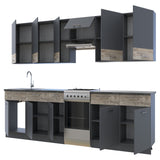 Кухня модульная Лея Doros 340х60х250 см Графит/Дуб клондайк (DRS-011375)