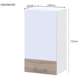 Кухонный модуль верхний Doros Лея В72_Ш40 40х31,6х72 см Белый/Дуб сонома (DRS-011362)