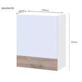 Кухонный модуль верхний Doros Лея В72_Ш60 левая 60х31,6х72 см Белый/Дуб сонома (DRS-011360)