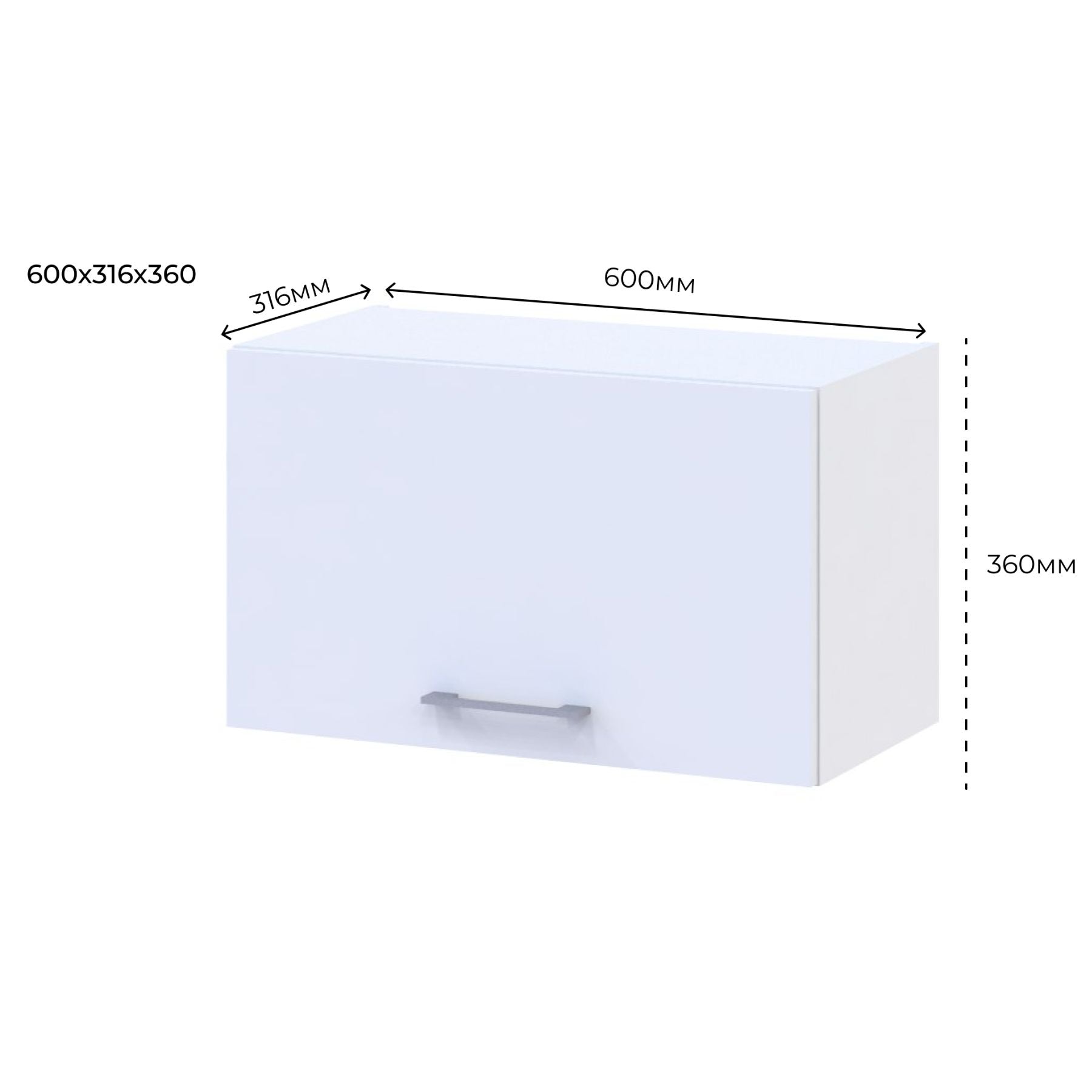 Кухонный модуль под вытяжку Doros Лея В36_Ш60 60х31,6х36 см Белый/Дуб сонома (DRS-011363)