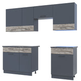 Кухня модульная Doros Лея 220х60х250 см Графит/Дуб клондайк (DRS-011357)