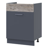 Кухонный модуль нижний Doros Лея НМ82_Ш60 левая 60х46,6х82 см Графит/Дуб клондайк (DRS-011372)